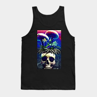 Psychedelic skull. head pot Tank Top